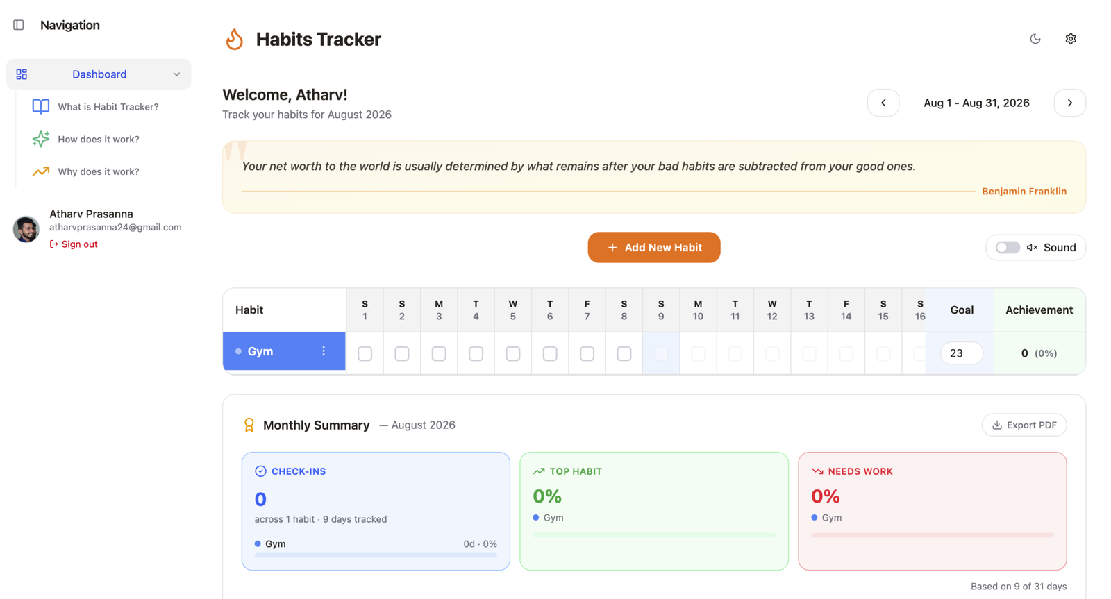Habit Tracker preview